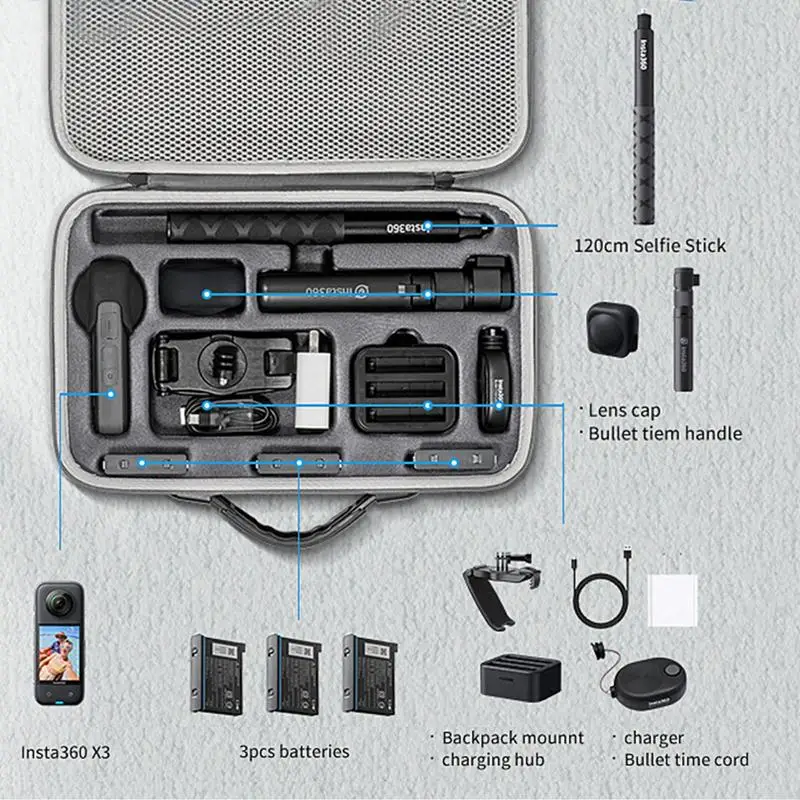 Storage Protect Case For Insta 360 X3Carrying Bag For Insta 360X3 Panoramic Action Cameras Accessory Protective Case