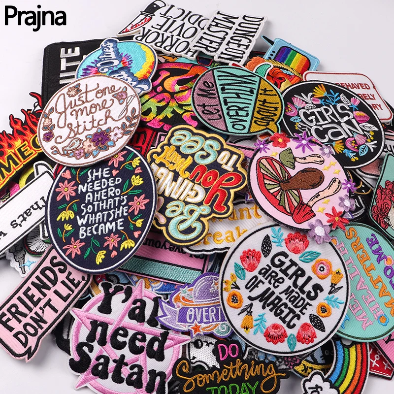 50PCS Lot Animal Letter Random Embroidered Patches Iron on Mixed Clothing  Badge