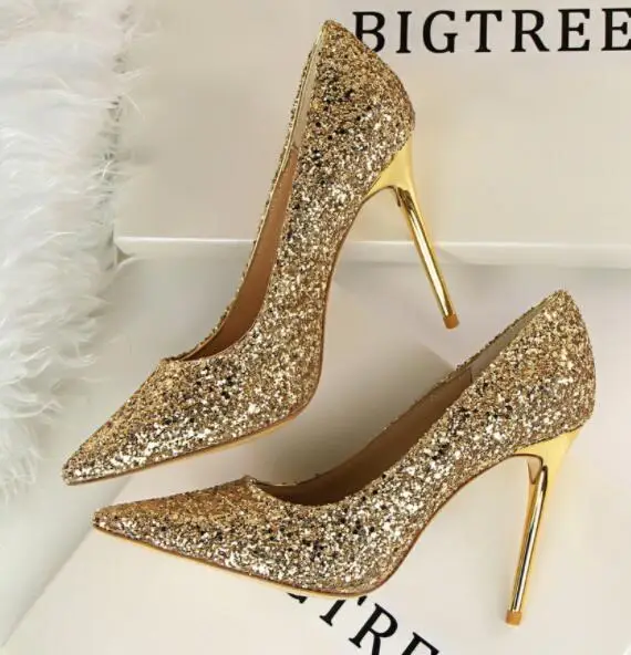 M dress Shoes Glitter Rhinestones Women Pumps Crystal Bowknot Satin Sandals Summer Transparent Shoes High Heels Party Prom Desig 2