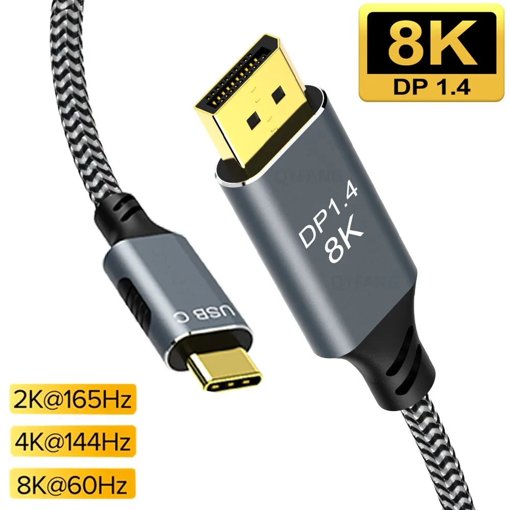 Cable USB C a DisplayPort 8K DP tipo C 3,1 para Puerto de visualización