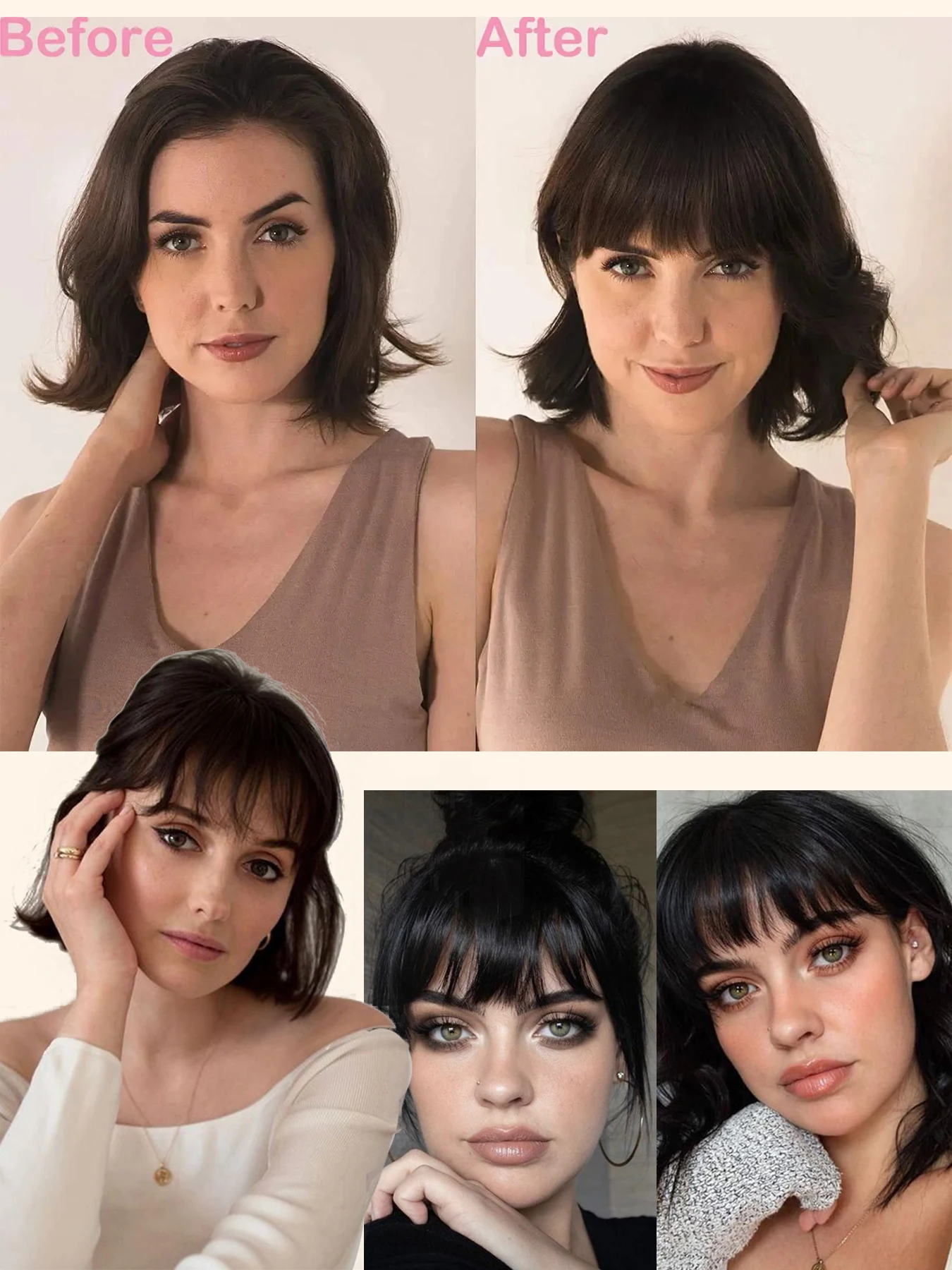 Synthetic Clip In Hair Bangs For Women Fake Fringe Hairpiece