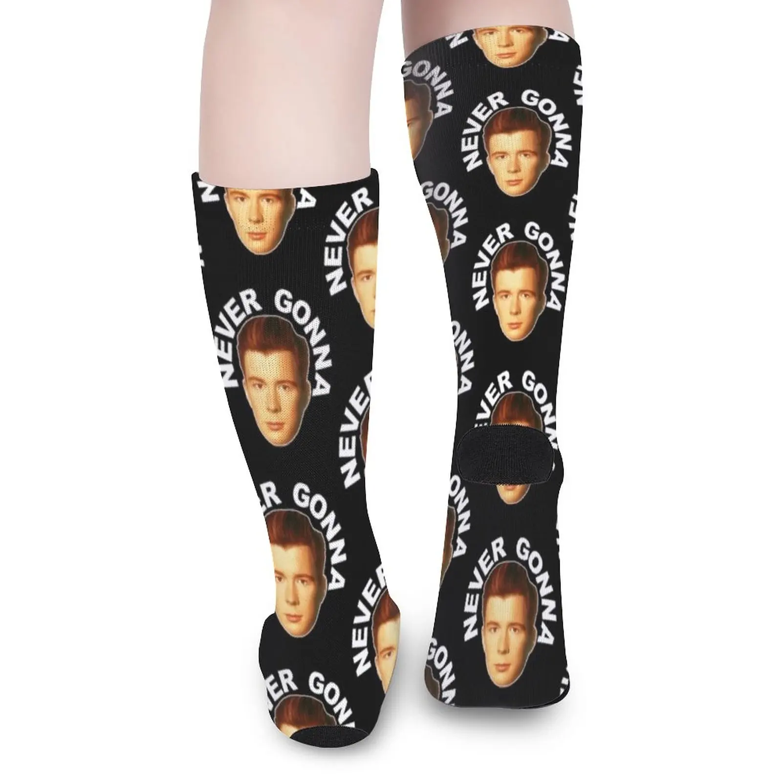 Rick Astley Retro Never Gonna Roll FanArt Tribute Socks long socks man happy socks men funny socks for Women