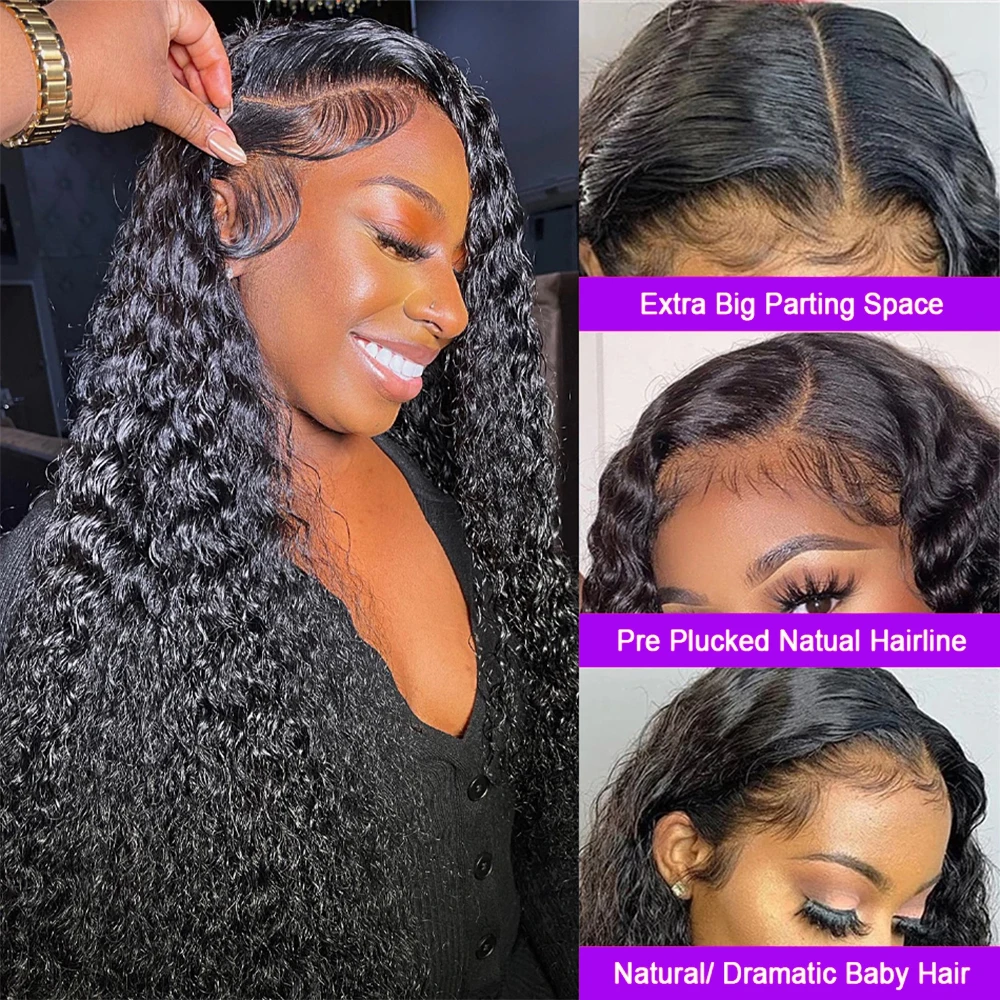 13x4 13x6 HD Transparent Lace Frontal Wig Pre Plucked Deep Wave Frontal Wig Brazilian Lace Hair Front Human Hair Wigs