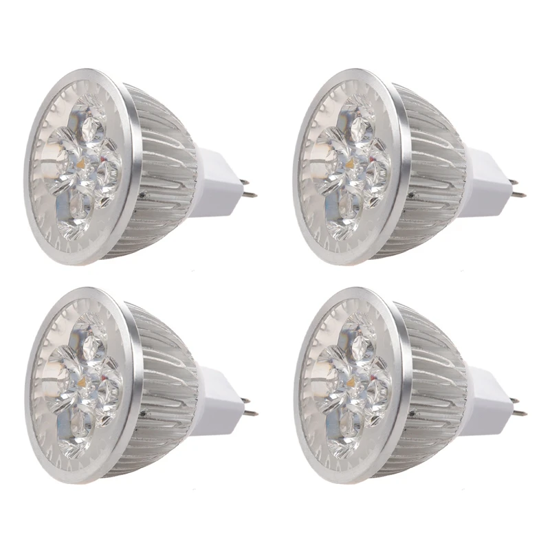 

4X, 4X1W GU5.3 MR16 12V теплое белое светодиодное освещение ламповый прожектор