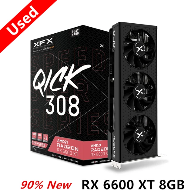 XFX RX 6600 XT 6600XT RX6600 XT 8GB Graphics Card AMD GPU Radeon RX6600XT RX6600 XT GDDR6 Video Cards Desktop PC Computer Game 6