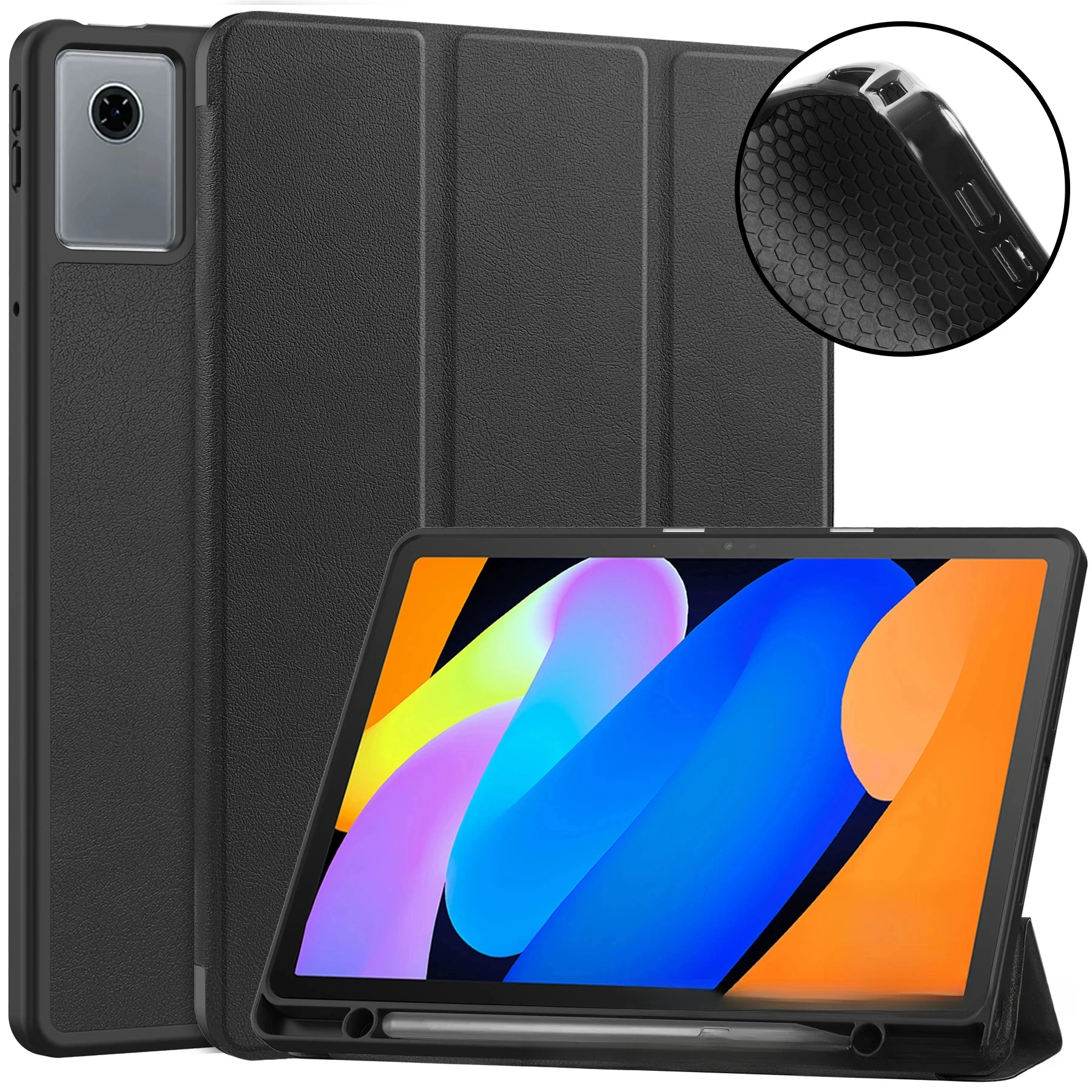 Für Lenovo Idea Tab11 Tablet Schutzhülle TB336FU Dreifach Faltbar mit Stifthalter Weiche Schutzhülle – Detail 4