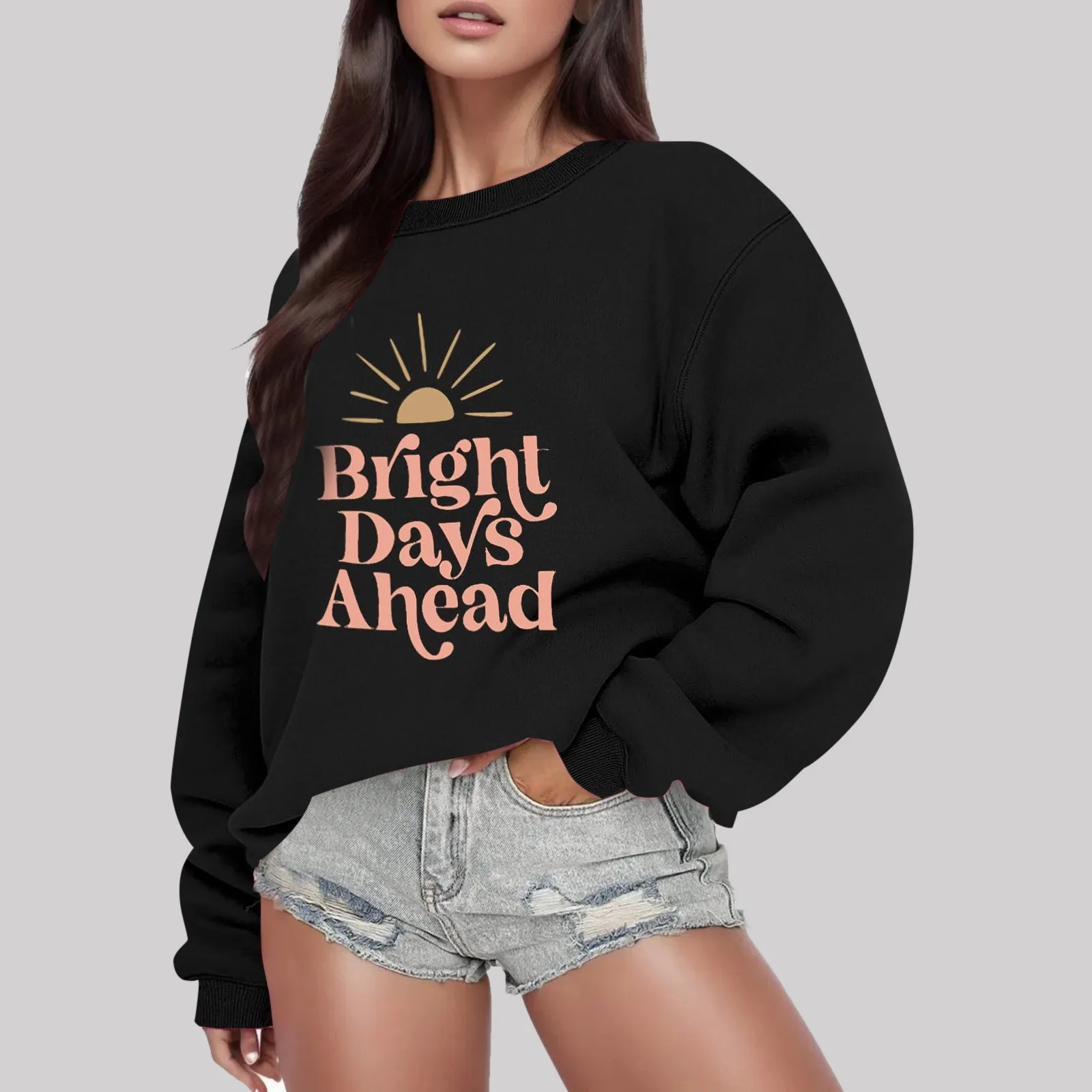

Oversized Hoodies Women Aesthetic Letters Print Long Sleeve Sweatshirts Round Neck Pullovers Outfits Tracksuit Kpop Y2k Hoodies