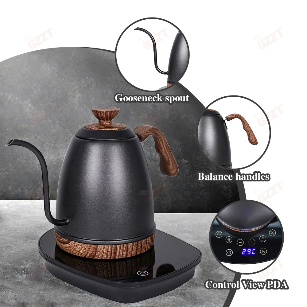 GZZT POK Artisan Electric Gooseneck Kettle Precise Temperature/Water Flow Control Heating Kettle Electric Pour-Over Kettle 5