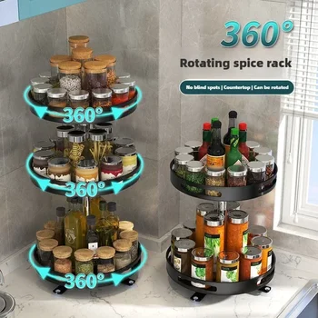 Modern Simple Kitchen Household Seasoning Multi-function Rotary Table Multi-storey Storage Shelf Convenient and Fast Removable