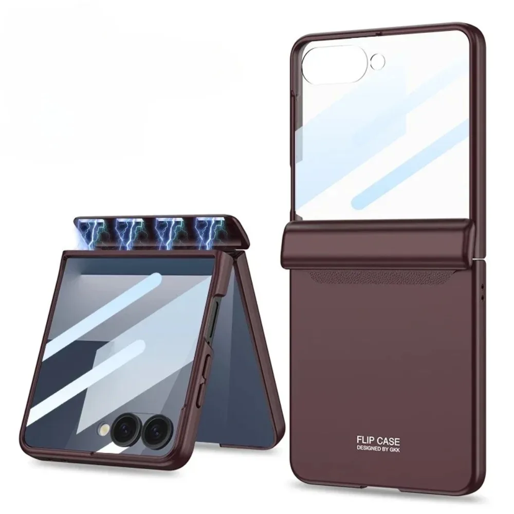 Magnetic Hinge Protection Hard Shell Phone Case with Front Screen Protector