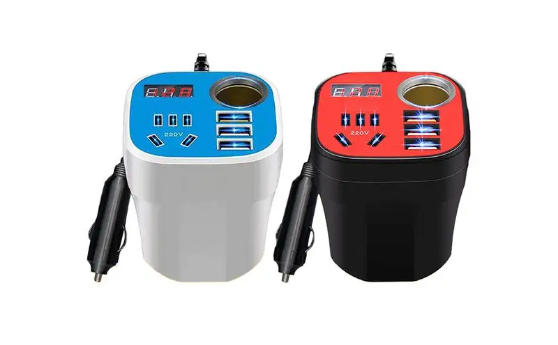 

Car Mounted Cup Type Inverter Converter Universal Car Charger Power Converter Multifunctional Socket Power Supply for automotive