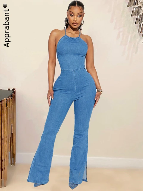 rhinestone studded split leg jumpsuit – RK Collections Boutique