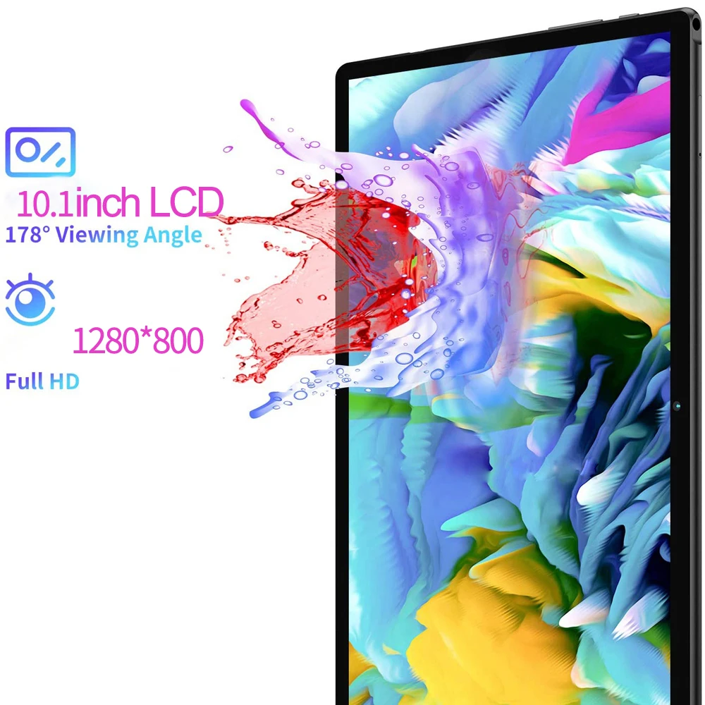 BDF Android Tablet 10.1 Inch Tablett Octa Core 4GB RAM 64GB ROM 1280x800 HD Tablets 3G LTE Network Phone Bluetooth Wifi GPS 2