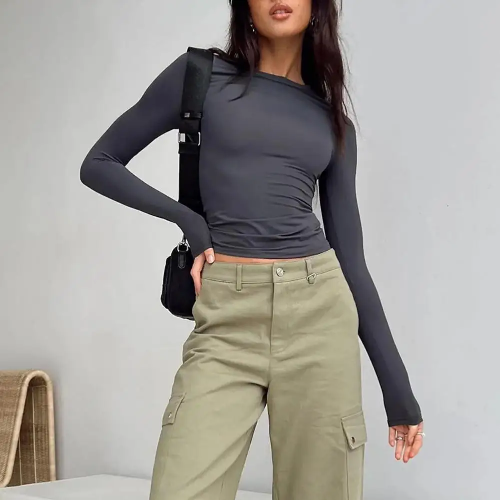 

Women Top Stylish Women's Slim Fit Pullover Soft Breathable Long Sleeve T-shirt for Daily Wear Fall/spring Fashion Long Sleeve