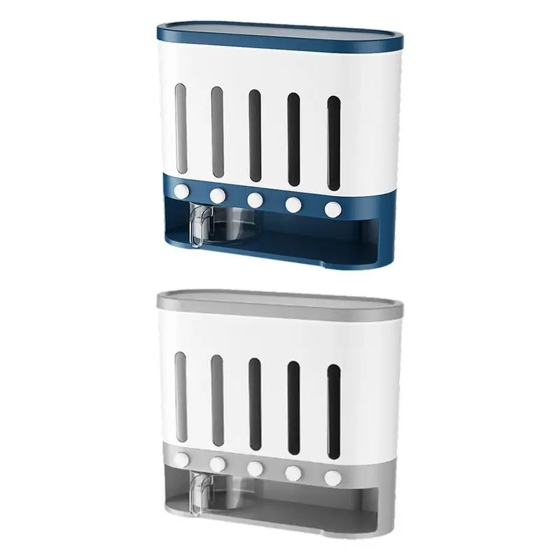 

Cereal Dispenser With Visible Window Household Multi-grid Rice Bucket Grain Storage Tank Dry Food Container Grain Dispenser
