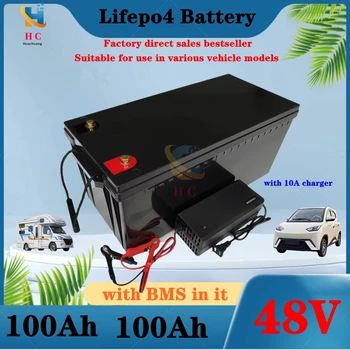 HC_lithium 48v 100AH lifepo4 battery with BMS for golf cart inverter Solar energy storage,RVs,boats,Camping equipment