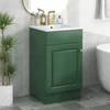 18" Bathroom Vanity With Sink, Vanity Cabinet With Door Shelf And Adjustable Shelf, Green 2