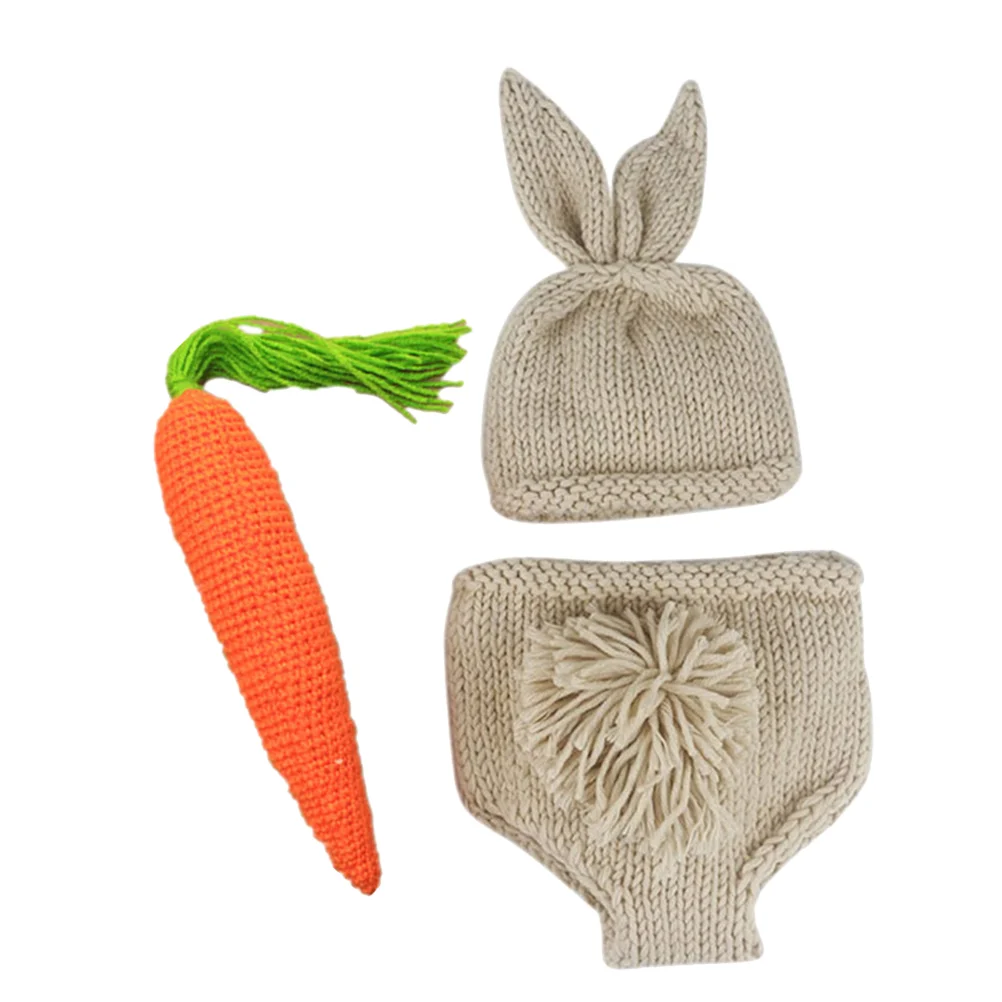 

Bunny Costume Baby Suits Woolen Knit Outfits Photo Shoot Baby Photography Outfits Rabbit Newborn Costume Photo Props