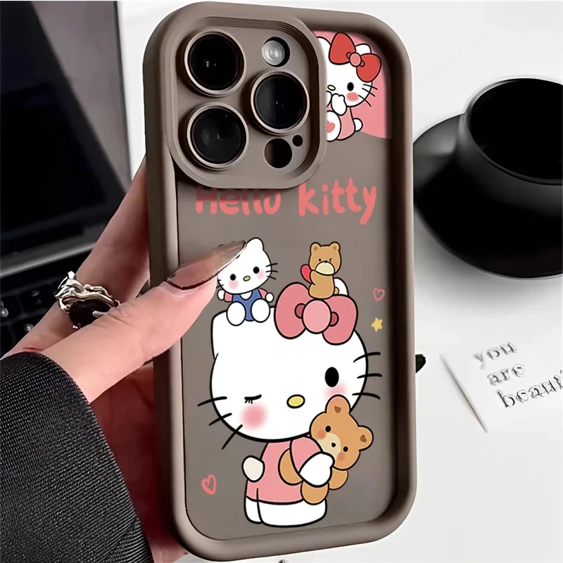 thumbnail image 1 of Sanrio Melody Silicone Phone Case For iPhone 14 15 11 12 13 Pro Max XR XS 7 8 Plus SE2 Cartoon Hello Kitty Lady Girl Y2K Cover, 1 of 5