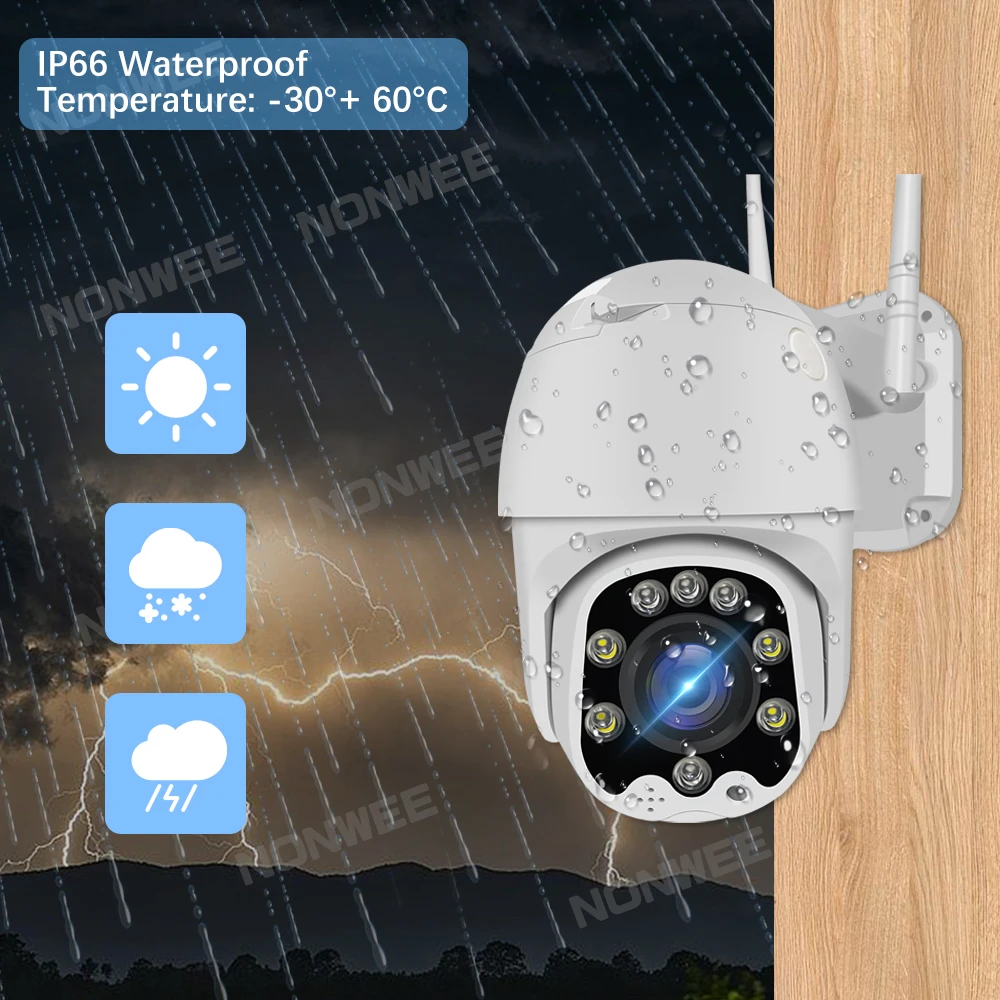 5MP PTZ Wireless Surveillance Camera Outdoor IP Wifi Security Protection CCTV Cameras Auto Tracking Night Vision 5x Optical Zoom