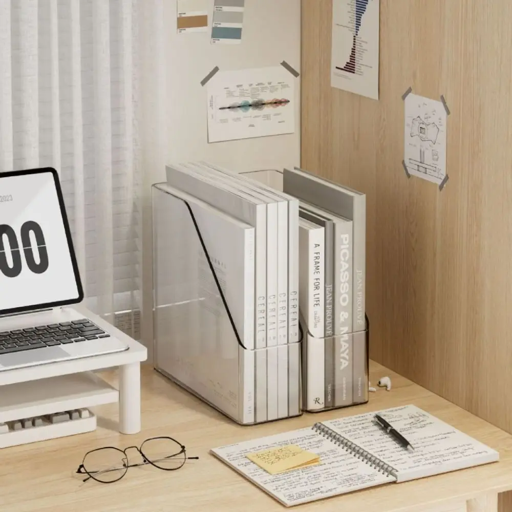 Transparent Desk Folder Display Stand and Slim Vertical Organizer