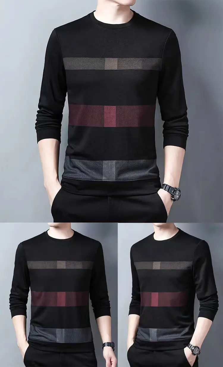 Herren Langarm Rundhals Wollpullover Für Frühling Und Herbst_voghion.com