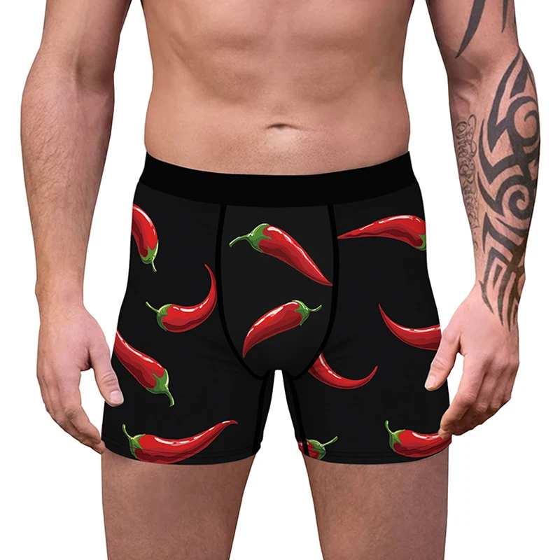 

Men Boxer Underwear Cool Print Low Waist Sexy Underwear for Men Polyester Breathable Comfortable Funny Boxer Briefs Long 2023