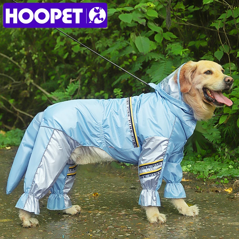 HOOPETBigDogRaincoatwithTailJumpsuitRaincoatforLargeDogswithReflectiveStripsTow
