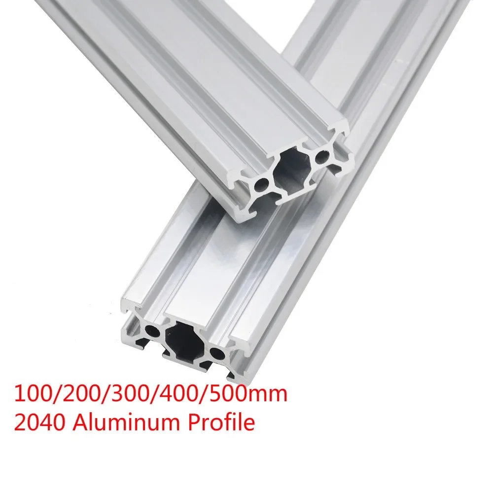 2PC 2040 Aluminum Profile Extrusion EU European Standard Anodized Linear Rail Guide 300/400/500mm 2040 CNC 3D Printer Parts