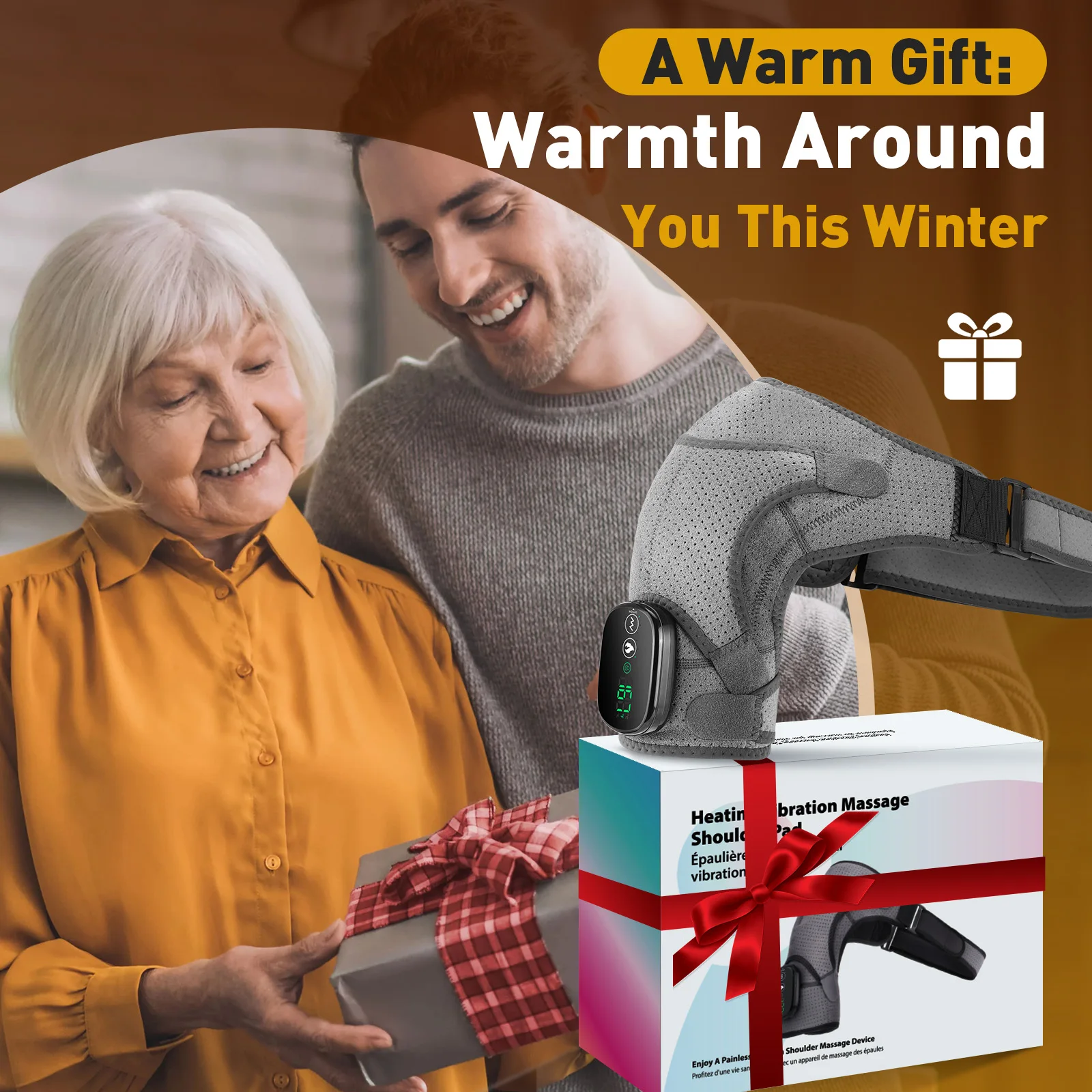 Shoulder Knee Massager,Electric Heating Vibration Massage Pad Thermal Physiotherapy Brace Knee Arthritis Relief Rechargeable - Image 6