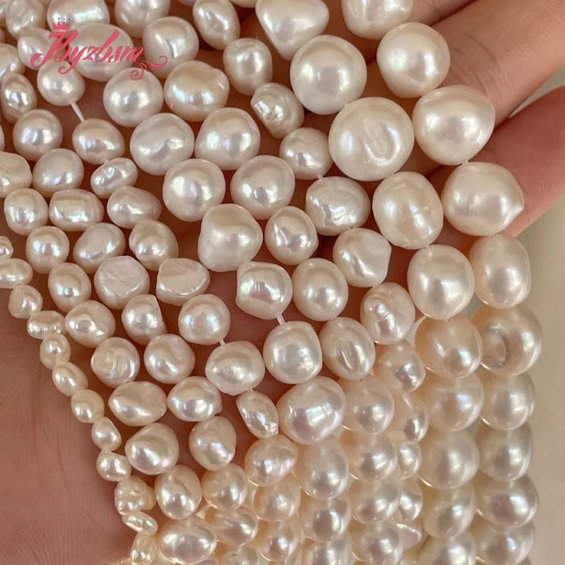 Jewelry Making Natural Freeform Potato Freshwater Pearl Spacer Beads Strand 14" 