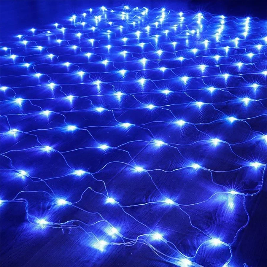 thumbnail image 1 of Guirnalda de luces LED de malla de red para Navidad, guirnalda de luces de 110 V/220 V CA para exteriores, cortina de ventana, luz de carámbano para pared, Navidad, Año Nuevo, vacaciones, 1 of 5