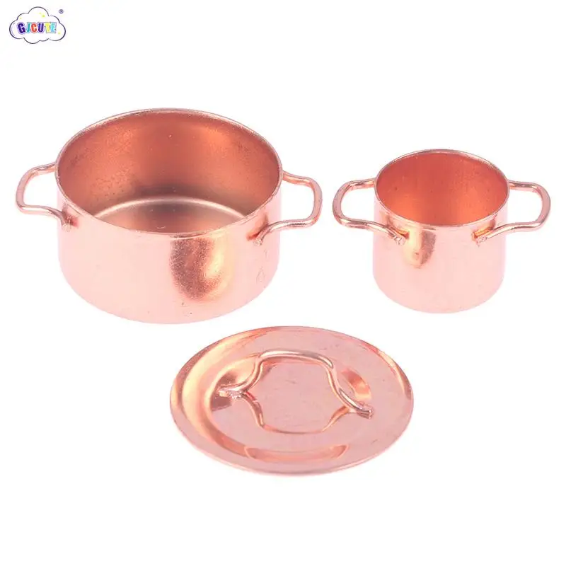 

1:12 Scale Dollhouse Kitchen Miniature Alloy Hot Pot Doll House Mini Simulation Kitchenware Model Decor Accessories