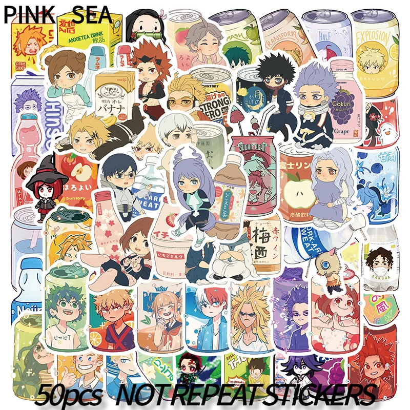 10/30/50pcs/set Chibi Soda Drinks Cartoon Anime Game Graffiti Stickers For Phone Luggage Laptop Diy Skateboard Kids Guitar Gift |