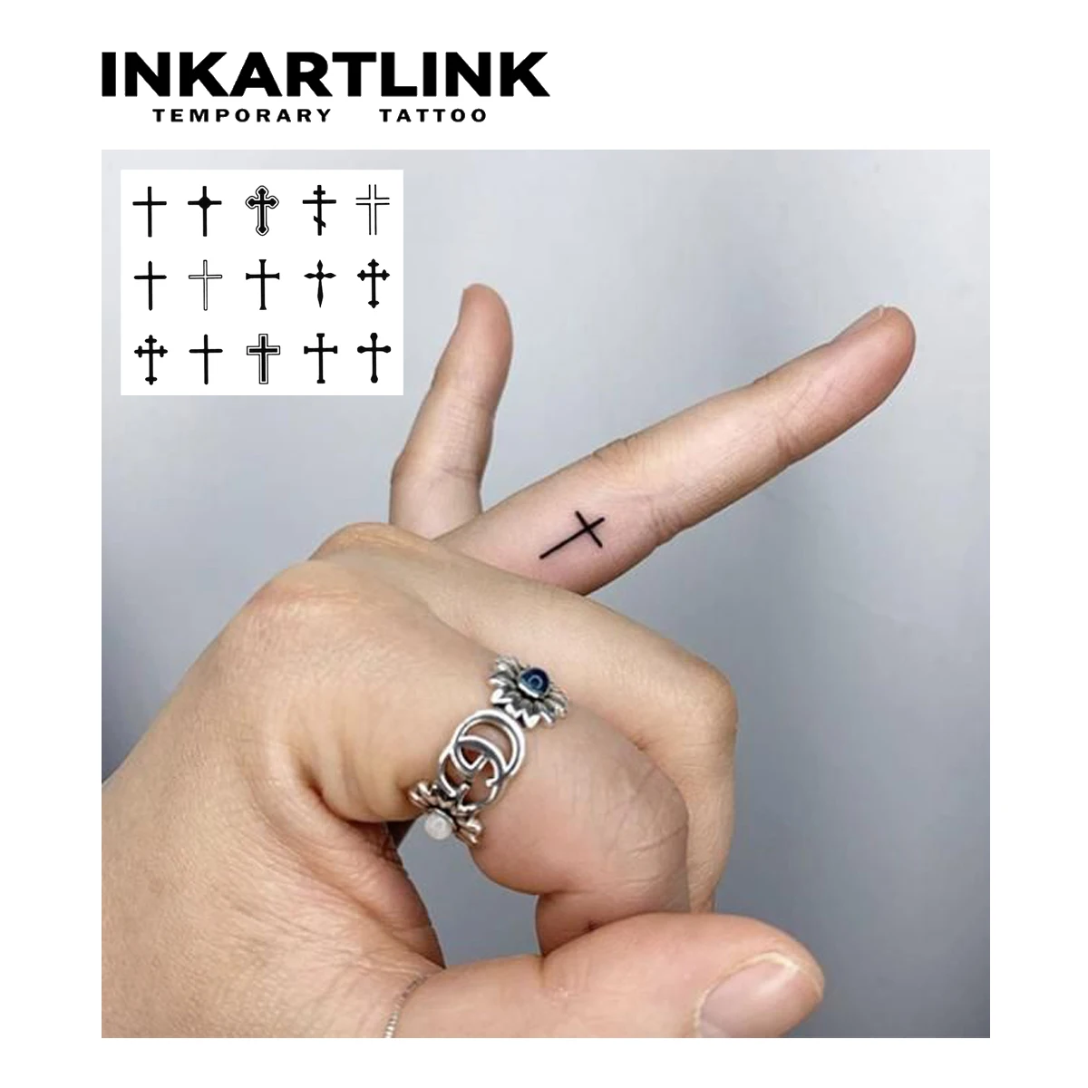 Cross Temporary Tattoo,Lasts To 15 Days New Technology Magic Waterproof Semi Permanent Sticker. 2