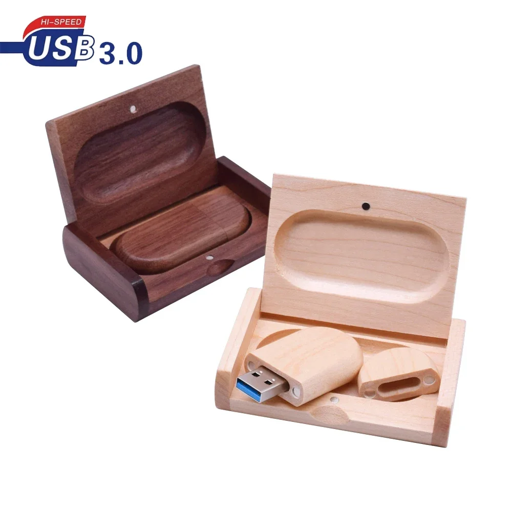 고속 USB 3.0 나무 USB 플래시 드라이브, 호두 나무 및 상자 펜드라이브..