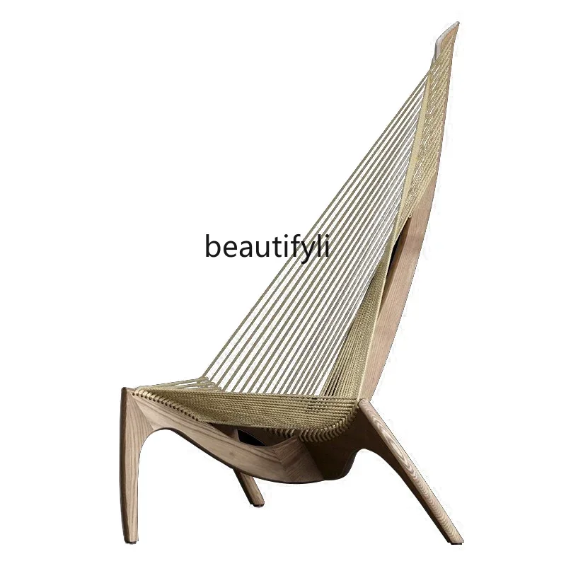 

Дизайнерское кресло-парусник из скандинавской древесины с откидывающейся спинкой, диван для отдыха ручной работы, креативное домашнее кресло для гостиной