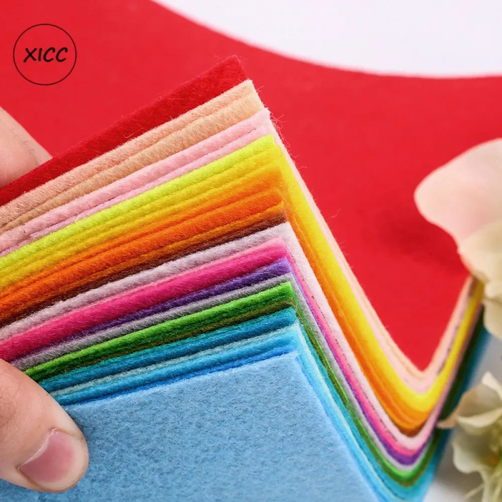 Felt Fabric Sheet 30x30/15x15 1mm Handmade Non Woven Felt Fabric Flowers DIY Craft Colorful Toy Dolls Sewing Material Needle Punch Home Decoration