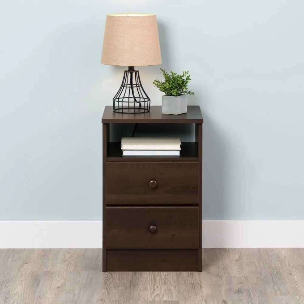 

Modern Bedroom Nightstand Bedside Tables for the Bedroom Furniture Espresso Free Shipping 2-Drawer Bed Table Night Stands Home