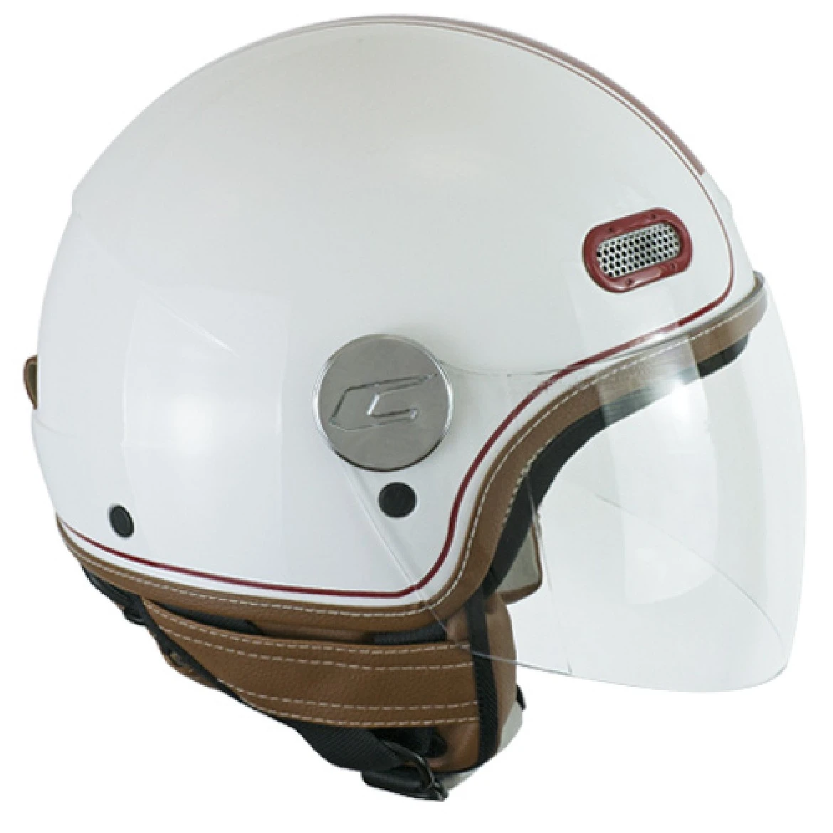 CGM Jet casco de motocicleta con visor largo, 109V, globo, VINTAGE, blanco,  Burdeos|Cascos| - AliExpress