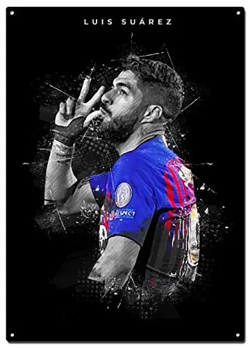 Металлические жестяные знаки STYSLS, Луис Суарез, Футбольная фотография, декоративные знаки, настенное искусство, домашний декор