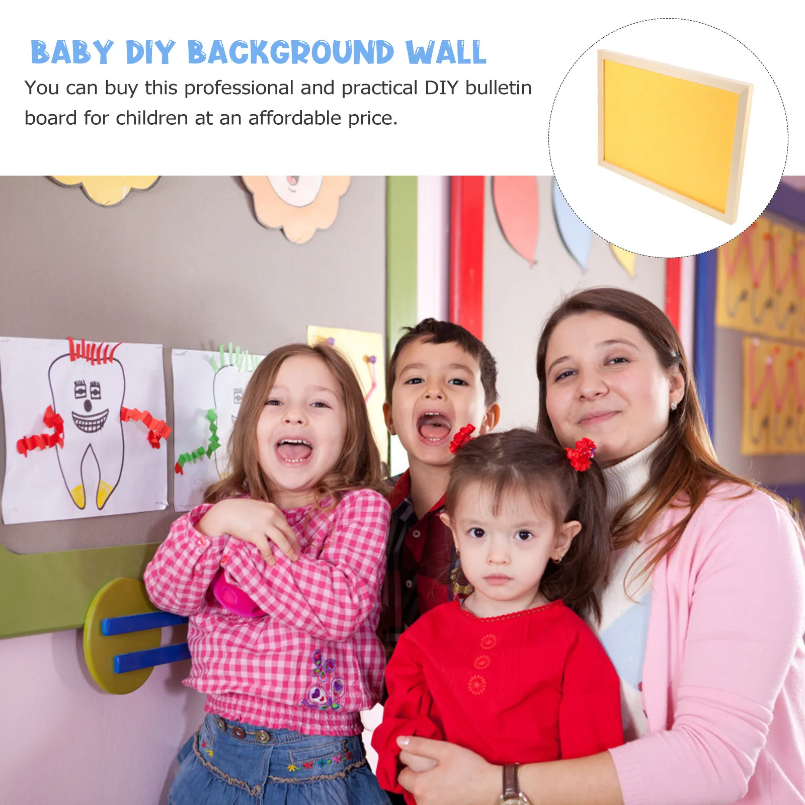1Pcs 어린이 DIY 펠트 사진 그림 수제 게시판 디스플레이 보드 작업 디스플레이를위한 교실 메모 메시지 보드