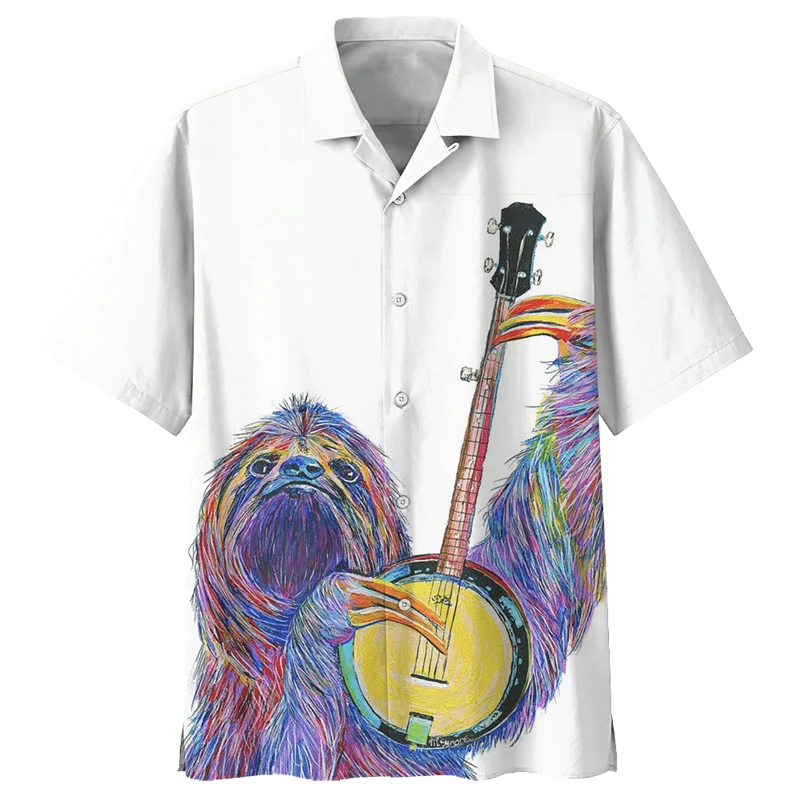 

Australia Sloth Hawaiian Shirt For Men Fashion 3d Printed Tropic Animals Shirts Summer Street Short Sleeves Button Lapel Blouse