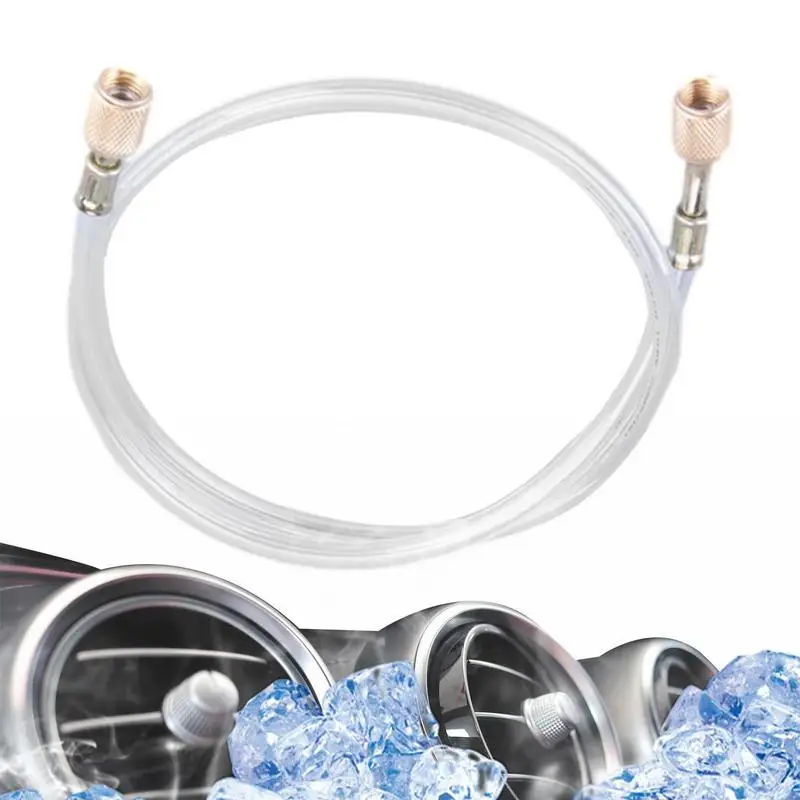 

Refrigerant Charging Hose Transparent Fluorinated Tube 1/4 SAE Thread Tube 600-3000 PSI Transparent Fluorinated Tube 1.2m Length