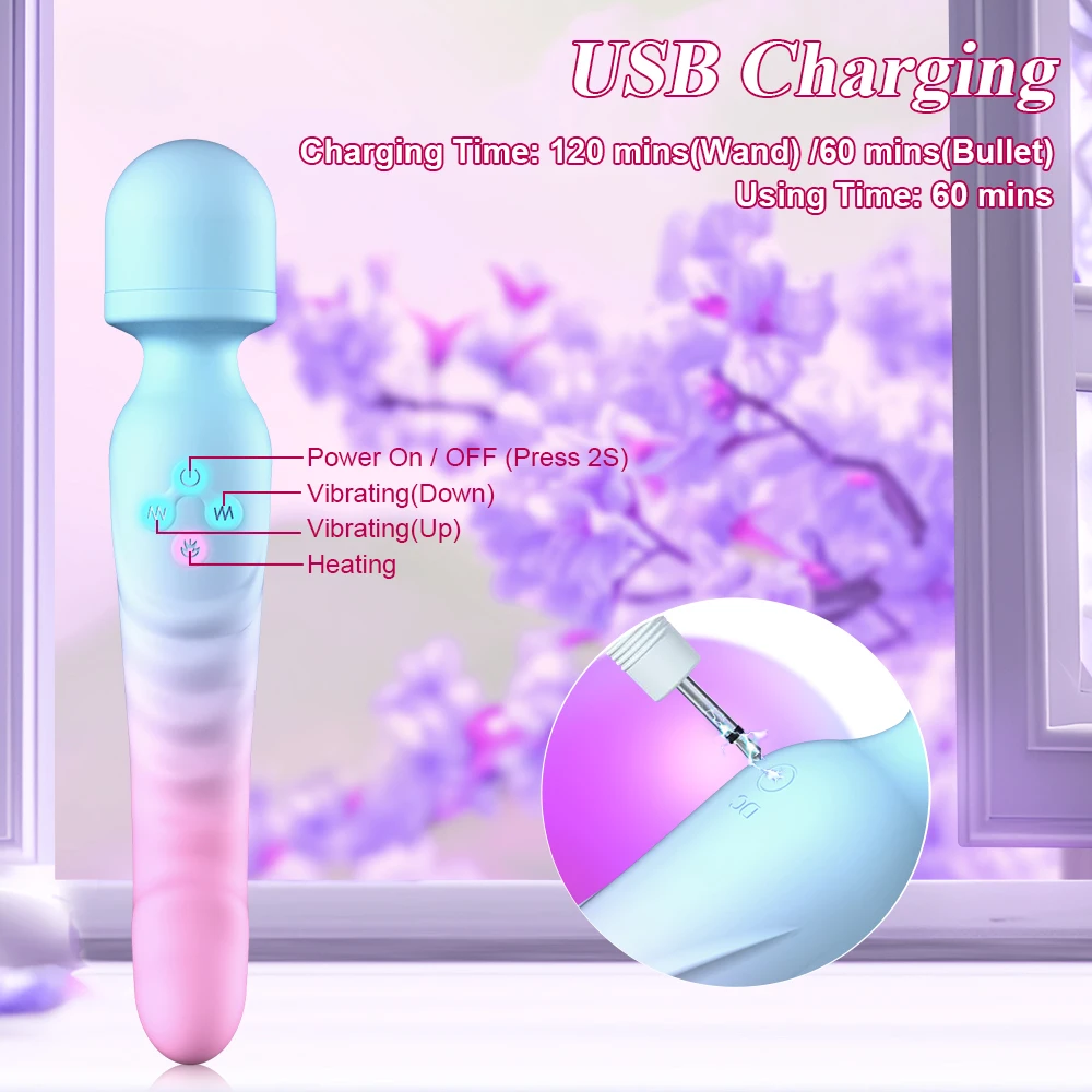 HeartCaptor G-Spot Vibrator Clitoral Stimulator Silicone Heating Wand Massager for Women Couples - Details 8