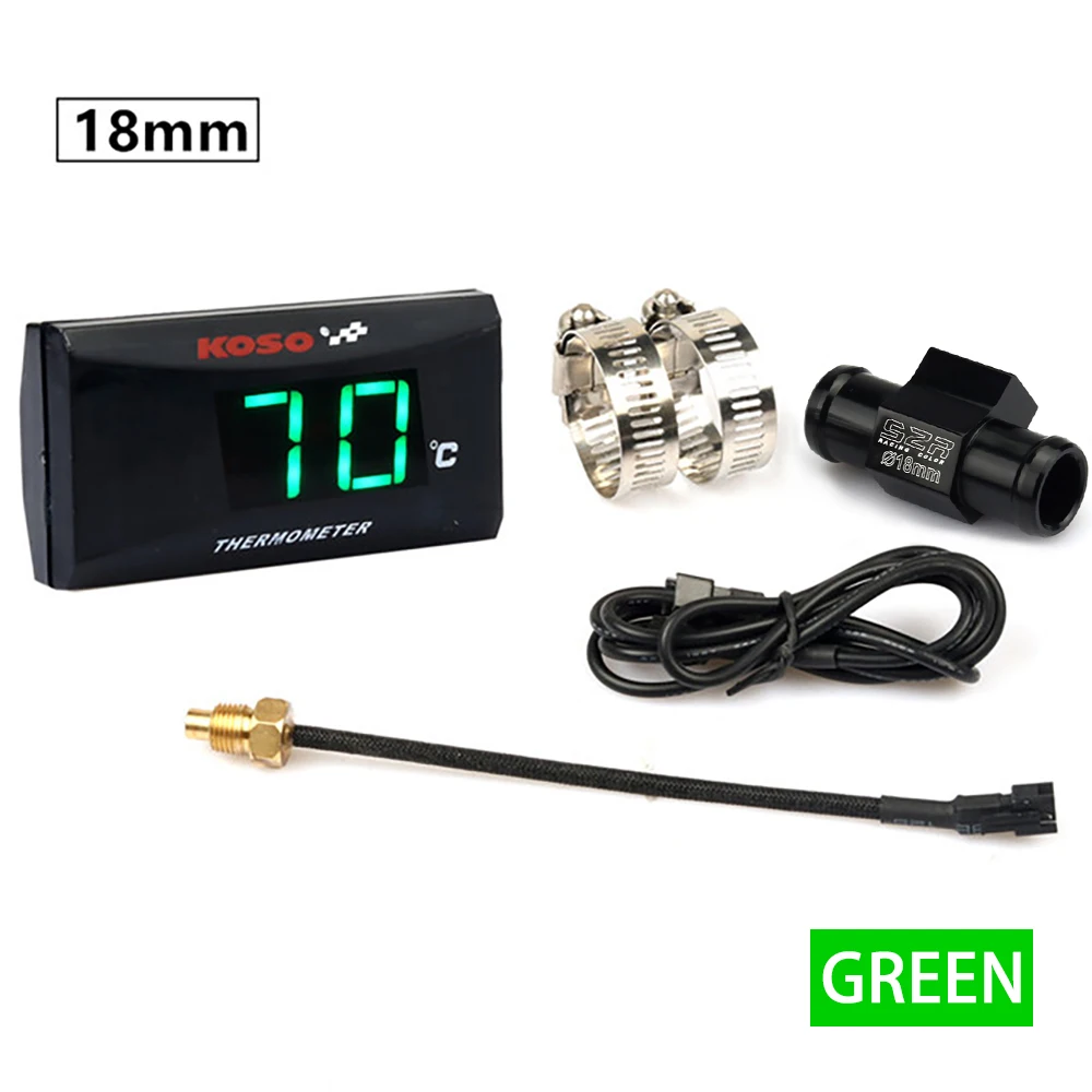 Motorrad Wasser Temperatur Messer Universal Digital Display Sensor Adapter  Für YAMAHA HONDA KTM DUCATI KOSO Thermometer