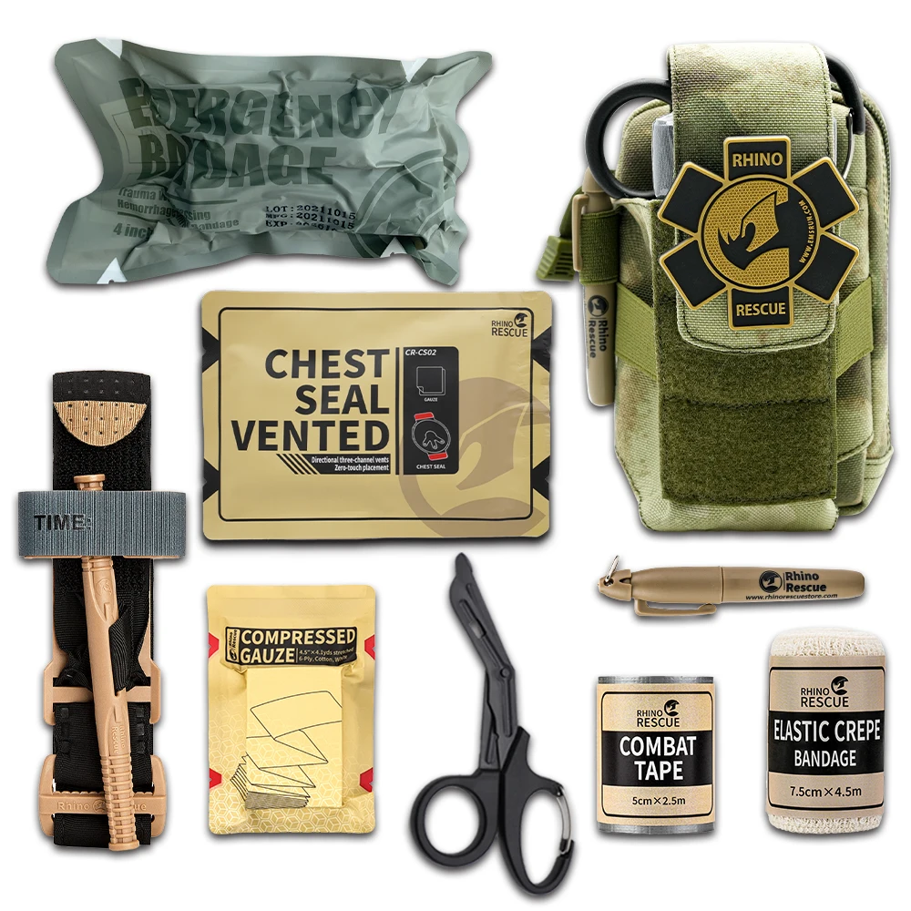 Rhino Rescue Military Ifak Pouch EDC a Gunsite Combat First Aid Trauma Tactical Kit Bag Ifak Designed To Treat Gun Shot Wounds