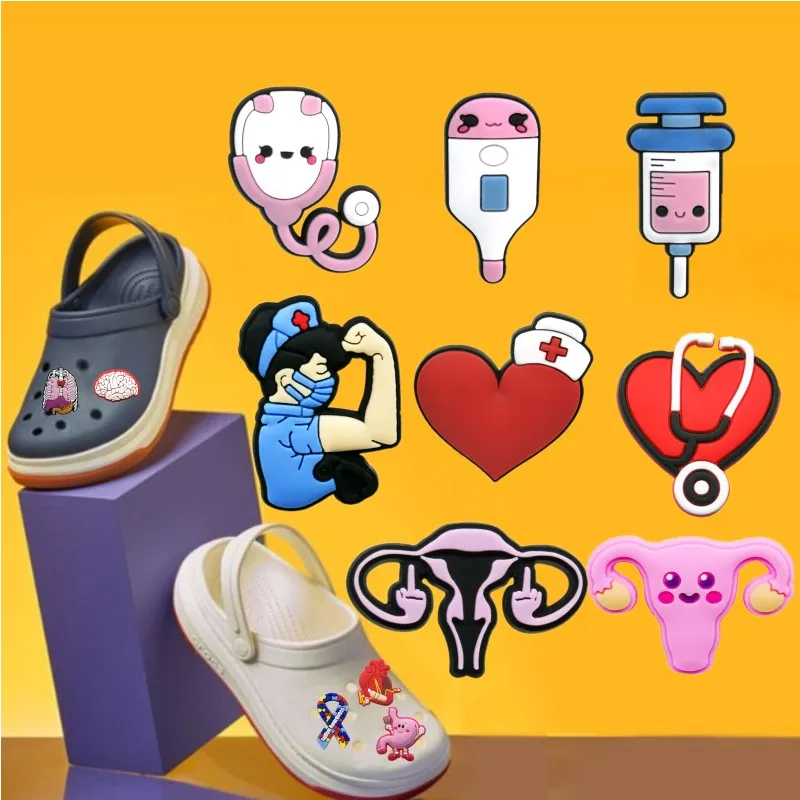 1pcs Medical Croc Accessories Stethoscope Syringe Gibit Shoe Charm Clog