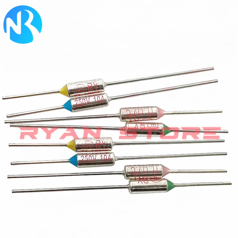 10 Pcs Thermal Fuse RY120 120°C 15A 250V - Temperature Cutoff For Motors & Appliances
