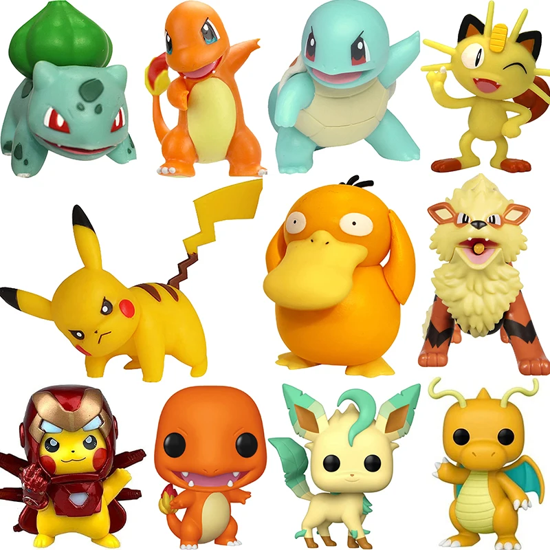 

New Pokemon Series Cartoon Christmas Decorations Model Pikachu Gengar Charizard Mewtwo Car Ornaments Pet Action Model Toy Gifts